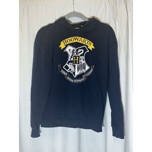 Harry Potter Hogwarts Crest Sweatshirt Black Unisex‎ Kids 12/14 EUC X21